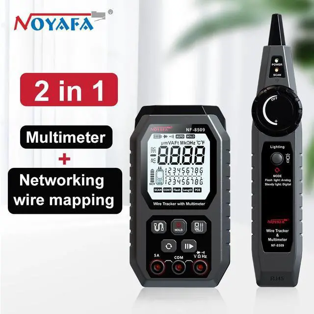 Main image of NOYAFA NF-8509  Multimeter Tester Network Line Cable Finder for POE Test with NCV AC DC LCD Wire Tracker