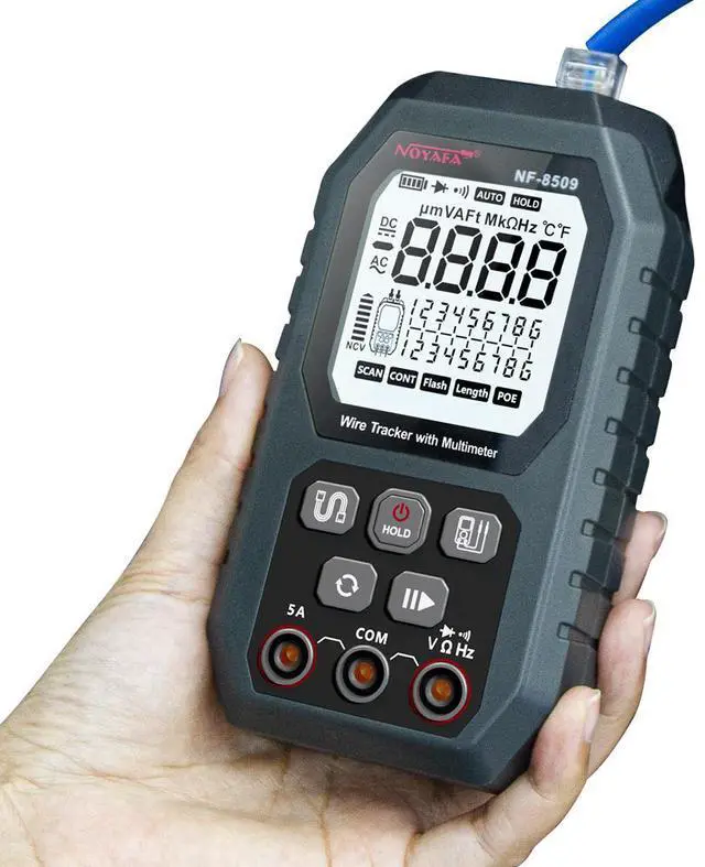 Alt view image 4 of 7 - NOYAFA NF-8509  Multimeter Tester Network Line Cable Finder for POE Test with NCV AC DC LCD Wire Tracker
