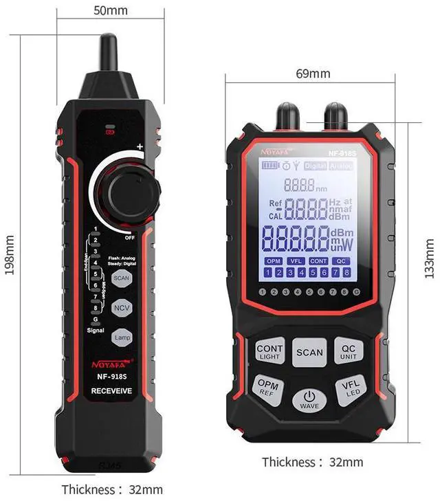 Alt view image 6 of 7 - Noyafa NF-918S Network Cable Tester with LCD Display and PoE Checker Optical Power Meter Visual Fault Locator for Home Improvement