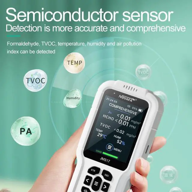Alt view image 2 of 7 - NOYAFA 4 in 1 Formaldehyde Detector with TVOC Temperature and Humidity Measurement for Home Improvement JMS17
