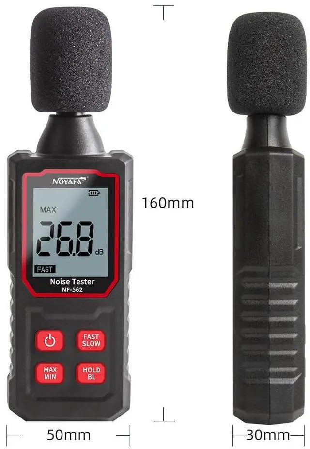 Alt view image 6 of 7 - NOYAFA Precision Noise Meter Digital decibel tester for measuring 30~130 dB noise volume NF-562
