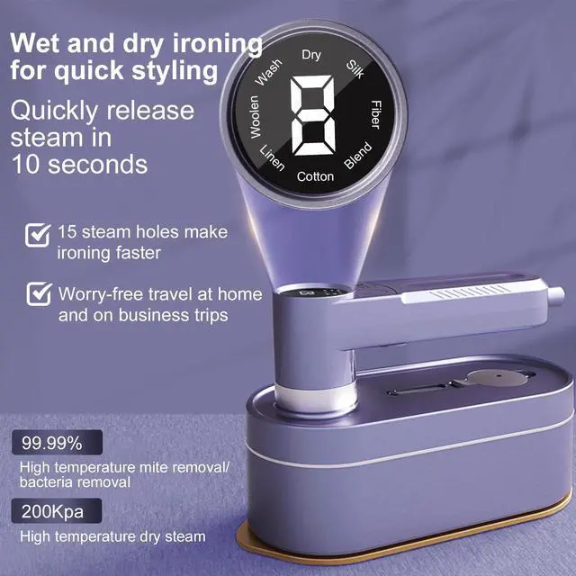 Alt view image 5 of 7 - NF-STEAM IRCN Portable Folding Handheld Steam Iron Mini Garment Steamer  for Clothes Wet and Dry Ironing Compact Travel and Home Use