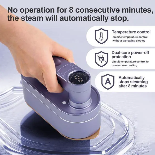 Alt view image 4 of 7 - NF-STEAM IRCN Portable Folding Handheld Steam Iron Mini Garment Steamer  for Clothes Wet and Dry Ironing Compact Travel and Home Use