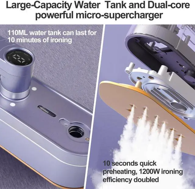 Alt view image 6 of 7 - NF-STEAM IRCN Portable Folding Handheld Steam Iron Mini Garment Steamer  for Clothes Wet and Dry Ironing Compact Travel and Home Use