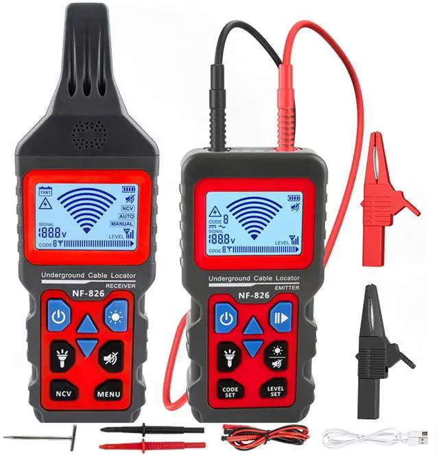 Main image of NOYAFA NF-826 Underground Cable Locator Wire Tracker, for Dog Fence Cables Irrigation, Wall and Underground Pipeline Wire Detector, Advanced Circuit Breaker Finder for Wall and Underground Cables