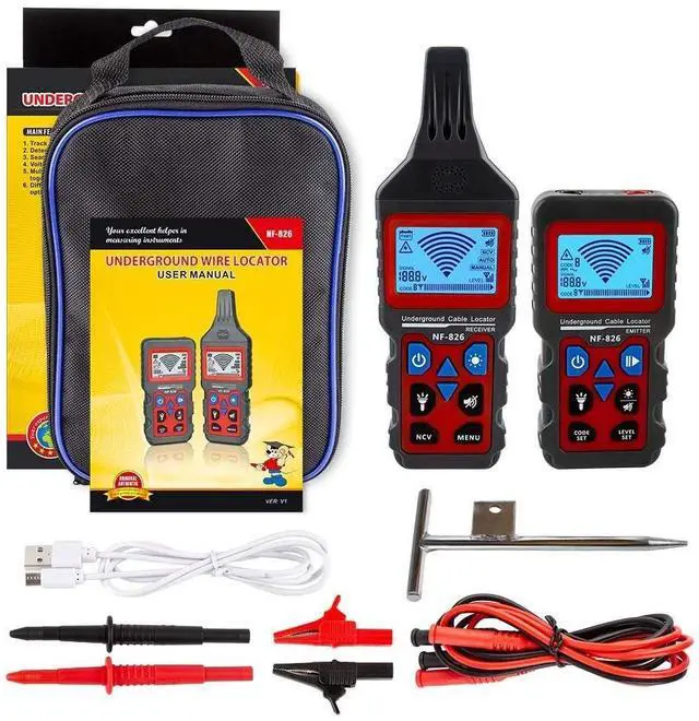 Alt view image 7 of 7 - NOYAFA NF-826 Underground Cable Locator Wire Tracker, for Dog Fence Cables Irrigation, Wall and Underground Pipeline Wire Detector, Advanced Circuit Breaker Finder for Wall and Underground Cables