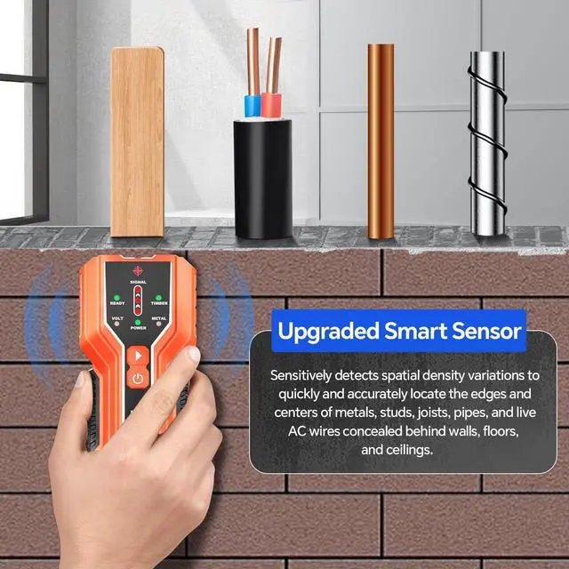 Alt view image 3 of 7 - NOYAFA Stud Finder,3-in-1 Electronic Stud Finder Wall Scanner | Multi-Detection for Wood/Metal/Joists/Pipes/Live AC Wires,Upgraded Intelligent Chip with Audible Alarm, Battery Included