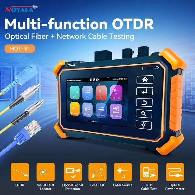 Alt view image 2 of 7 - New Upgraded OTDR Optical Fiber Tester, Fiber Network Tester | Support Event Map Optical Power Meter OLS(Loss Test) VFL LS(Light Source) Length Ping POE Test, IP Scan RJ45 Network Tools