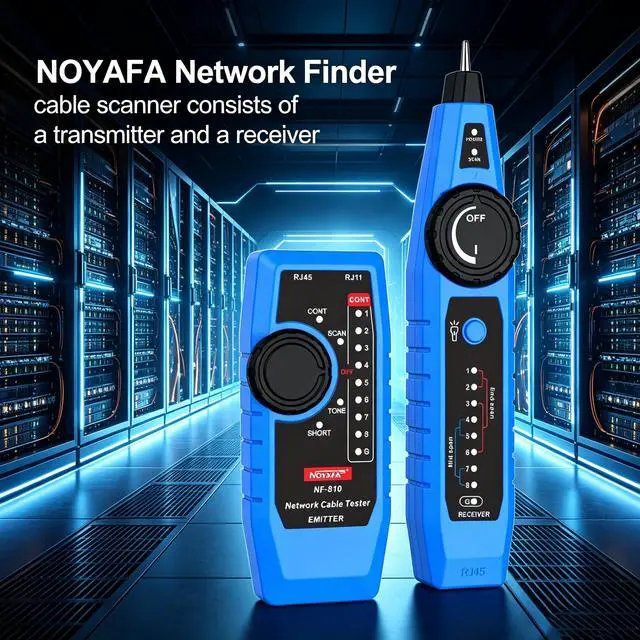 Alt view image 3 of 7 - NOYAFA NF-810 Multifunctional Network Cable Tester, Ethernet LAN Network Wire Tracker with LED Light, Network line Scanning, PoE Tester, Network Line Finder for RJ11 RJ45 Cable Tracer,Telephone Line