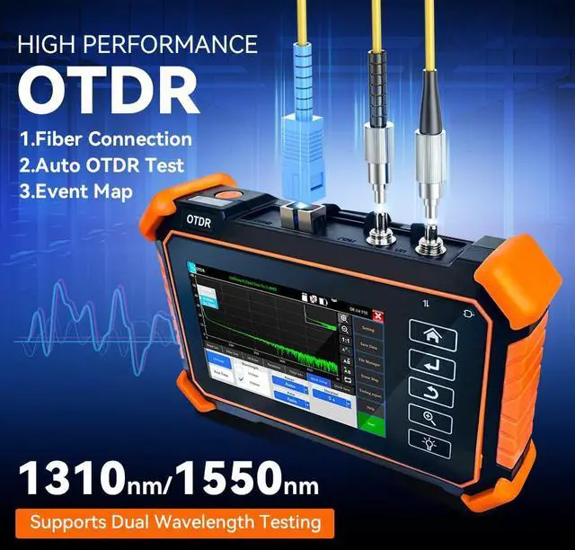 Alt view image 4 of 7 - New Upgraded OTDR Optical Fiber Tester, Fiber Network Tester | Support Event Map Optical Power Meter OLS(Loss Test) VFL LS(Light Source) Length Ping POE Test, IP Scan RJ45 Network Tools