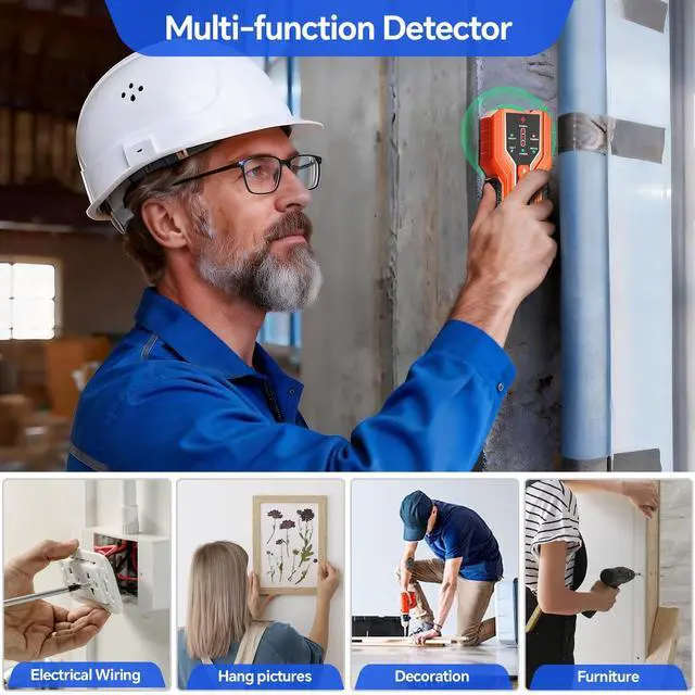 Alt view image 5 of 7 - NOYAFA Stud Finder,3-in-1 Electronic Stud Finder Wall Scanner | Multi-Detection for Wood/Metal/Joists/Pipes/Live AC Wires,Upgraded Intelligent Chip with Audible Alarm, Battery Included