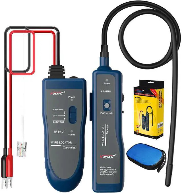 Main image of NOYAFA NF-816LP Underground Wire Locator, Electrical Cable Tracker | Find Breaks in Buried Wires, Network & Irrigation Line Finder, Rechargeable, LED Flashlight