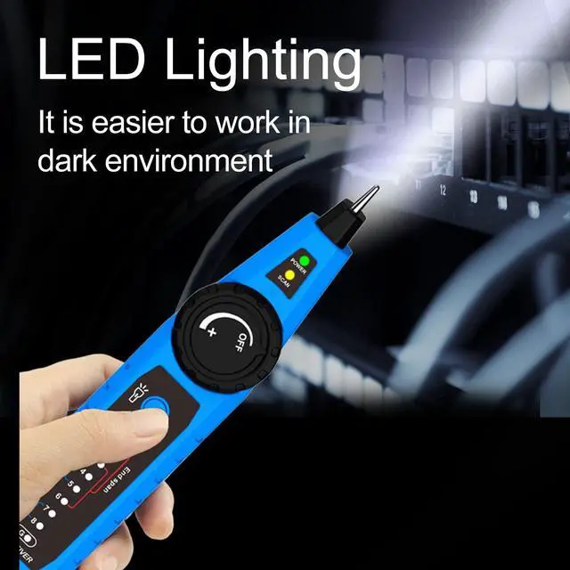 Alt view image 5 of 7 - NOYAFA NF-810 Multifunctional Network Cable Tester, Ethernet LAN Network Wire Tracker with LED Light, Network line Scanning, PoE Tester, Network Line Finder for RJ11 RJ45 Cable Tracer,Telephone Line
