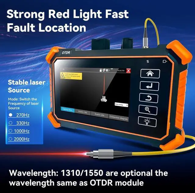 Alt view image 6 of 7 - New Upgraded OTDR Optical Fiber Tester, Fiber Network Tester | Support Event Map Optical Power Meter OLS(Loss Test) VFL LS(Light Source) Length Ping POE Test, IP Scan RJ45 Network Tools