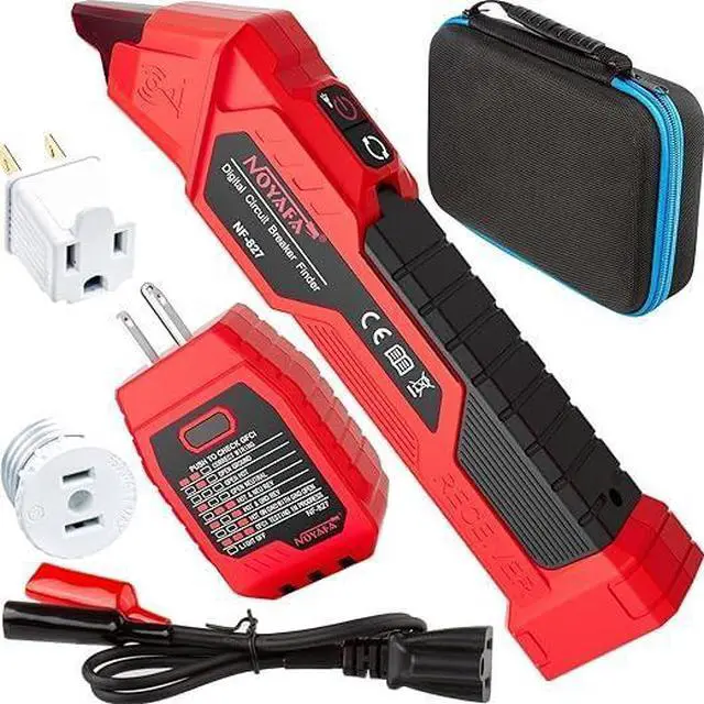 Main image of NOYAFA NF-827 Circuit Breaker Finder with 3 Accessories &GFCI Outlet Tester | Quickly Identify 90-120V AC NCV Circuit Breaker Finder Tool Circuit Tracer Tester with Storage Case