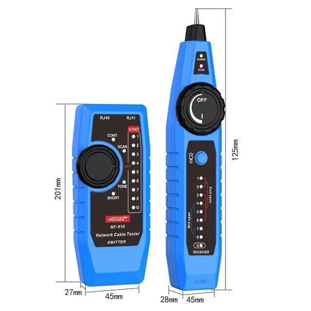 Alt view image 6 of 7 - NOYAFA NF-810 Multifunctional Network Cable Tester, Ethernet LAN Network Wire Tracker with LED Light, Network line Scanning, PoE Tester, Network Line Finder for RJ11 RJ45 Cable Tracer,Telephone Line