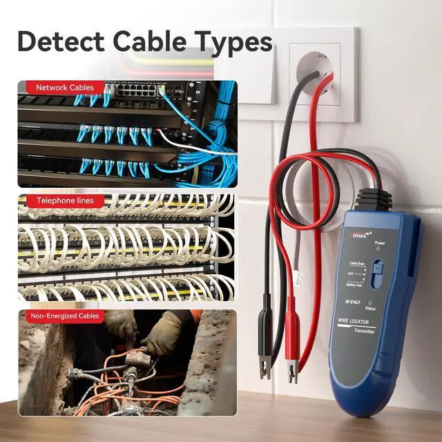 Alt view image 4 of 7 - NOYAFA NF-816LP Underground Wire Locator, Electrical Cable Tracker | Find Breaks in Buried Wires, Network & Irrigation Line Finder, Rechargeable, LED Flashlight