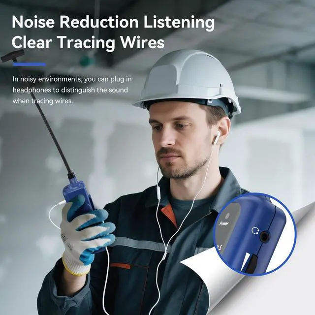 Alt view image 4 of 7 - NOYAFA Underground Wire Locator - Circuit Tracer Pet Fence, Electrical, Network & Irrigation Wires, Rechargeable Battery, LED Flashlight, Easy Cable Break Detection, NF-816LS