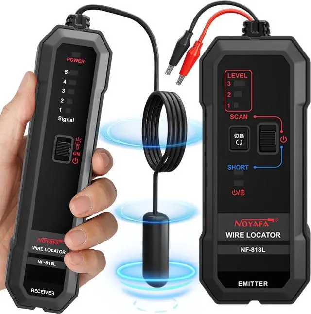 Main image of NOYAFA Underground Wire Locator, Underground Cable Locator for Pet Fence | Buried Sprinkler Valve, Electrical Wire Tracer Cable Tester for Locating Irrigation Tone Generator Kit