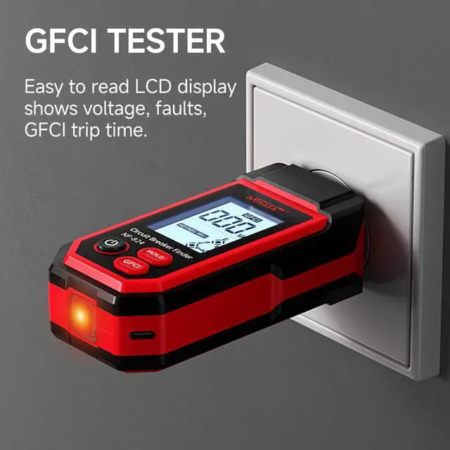 Alt view image 5 of 7 - NOYAFA NF-824 Circuit Breaker Finder with LCD Display & GFCI Outlet Tester | Rechargeable NCV AC Electric Tester Circuit Tracer Tool with Flashlight & Adjustable Sensitivity