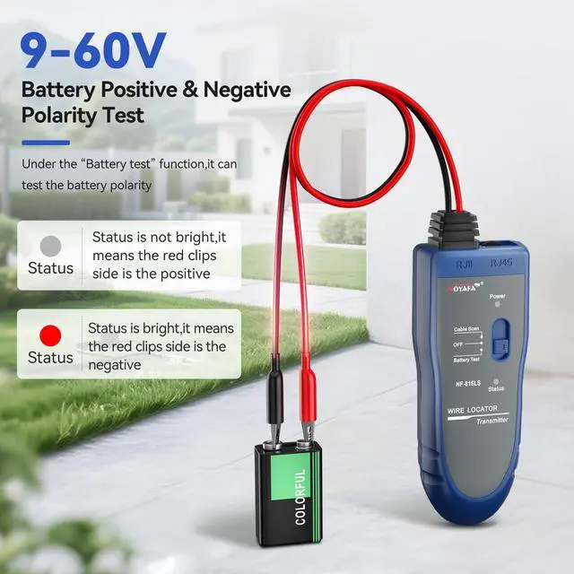 Alt view image 6 of 7 - NOYAFA Underground Wire Locator - Circuit Tracer Pet Fence, Electrical, Network & Irrigation Wires, Rechargeable Battery, LED Flashlight, Easy Cable Break Detection, NF-816LS