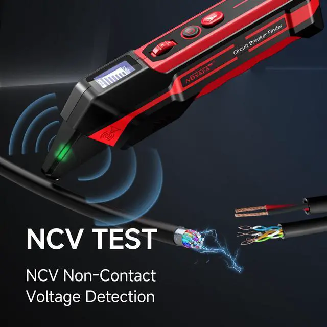 Alt view image 6 of 7 - NOYAFA NF-824 Circuit Breaker Finder with LCD Display & GFCI Outlet Tester | Rechargeable NCV AC Electric Tester Circuit Tracer Tool with Flashlight & Adjustable Sensitivity