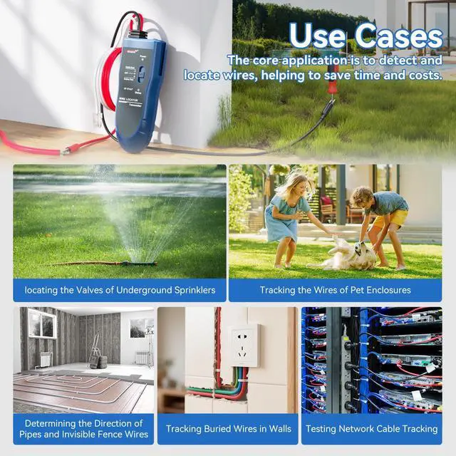 Alt view image 6 of 7 - NOYAFA NF-816LP Underground Wire Locator, Electrical Cable Tracker | Find Breaks in Buried Wires, Network & Irrigation Line Finder, Rechargeable, LED Flashlight