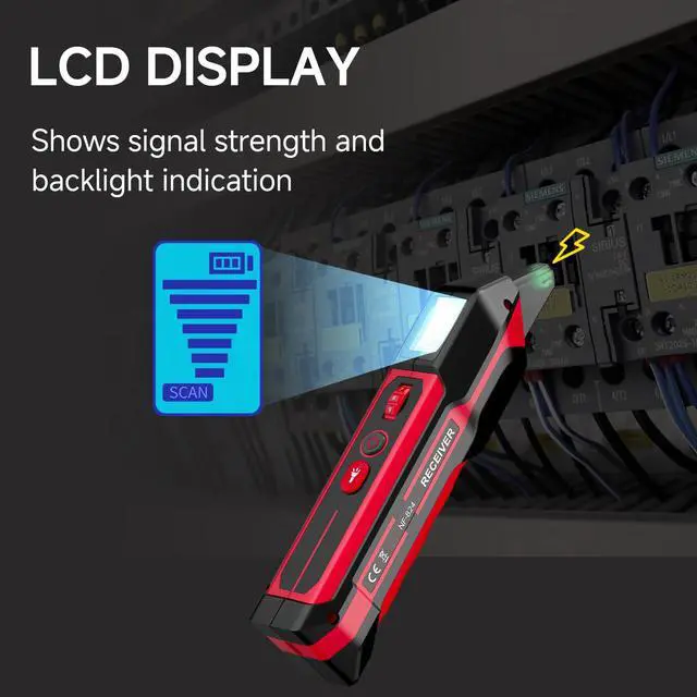 Alt view image 7 of 7 - NOYAFA NF-824 Circuit Breaker Finder with LCD Display & GFCI Outlet Tester | Rechargeable NCV AC Electric Tester Circuit Tracer Tool with Flashlight & Adjustable Sensitivity
