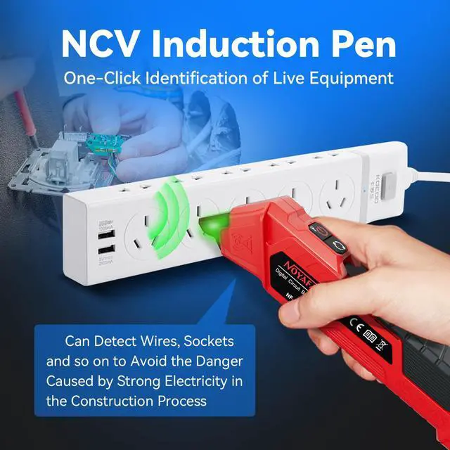 Alt view image 5 of 7 - NOYAFA NF-827 Circuit Breaker Finder with 3 Accessories &GFCI Outlet Tester | Quickly Identify 90-120V AC NCV Circuit Breaker Finder Tool Circuit Tracer Tester with Storage Case