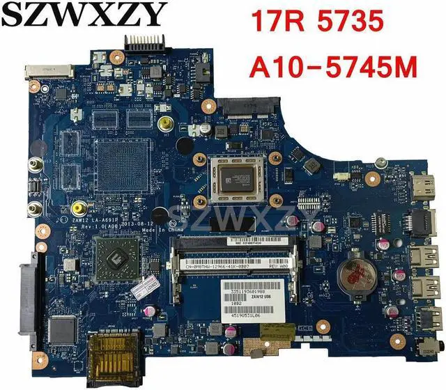 Main image of For Inspiron 17R 5735 Laptop Motherboard LA-A691P 0M8THW M8THW DDR3L With A10-5745M
