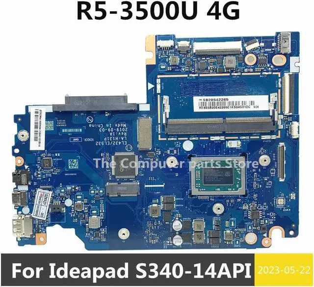 Main image of For S340-14API Laptop Motherboard FRU 5B20S42265 LA-H131P With R5-3500 CPU 4GB RAM