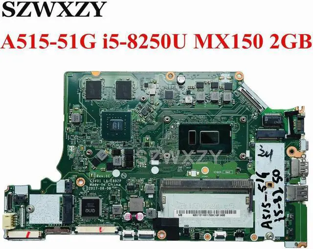 Main image of For Aspire A515-51G Laptop Motherboard NBGT011001  C5V01 LA-E892P i5-8250U CPU MX150 2GB GPU 4GB RAM