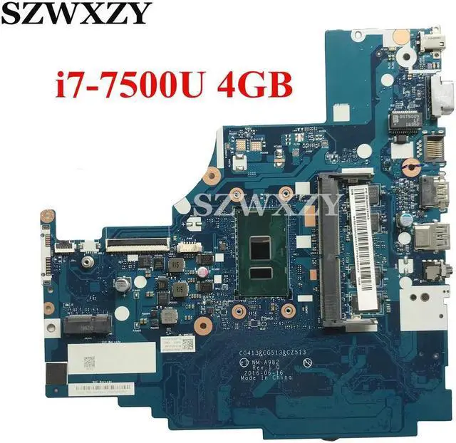 Main image of For 310-15IKB Laptop Motherboard 5B20M29203 With i7-7500U CPU 4GB RAM NM-A982 DDR4