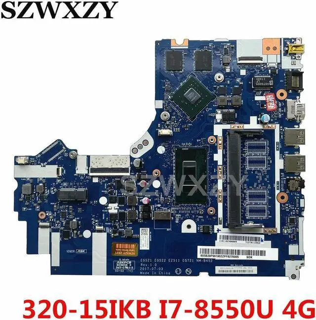 Main image of 5B20P99190 NM-B452 For 320-15IKB 320-17IKB Laptop Motherboard With I7-8550U CPU MX150 4GB GPU