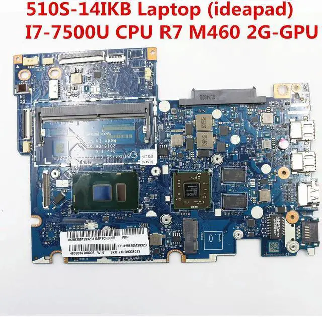Main image of For 510S-14IKB Laptop Motherboard 5B20M39323 LA-E221P With i7-7500U CPU R7 M460 2G GPU