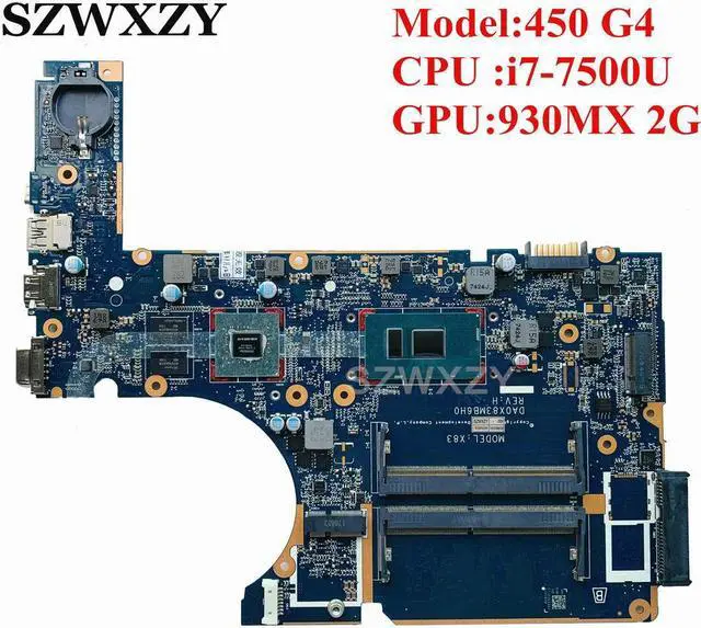 Main image of For 450 G4 Laptop Motherboard 907715-601 907715-501 907715-001 DA0X83MB6H0 With SR2ZV I7-7500U CPU 930MX 2G GPU
