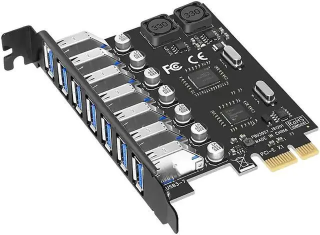 Main image of 7 Ports USB 3.0 PCI Express Adapter Card USB Expansion Card, PCIe Riser Card for PC, Linux / WindowsXP/ 7/ 8/ 8.1/ 10