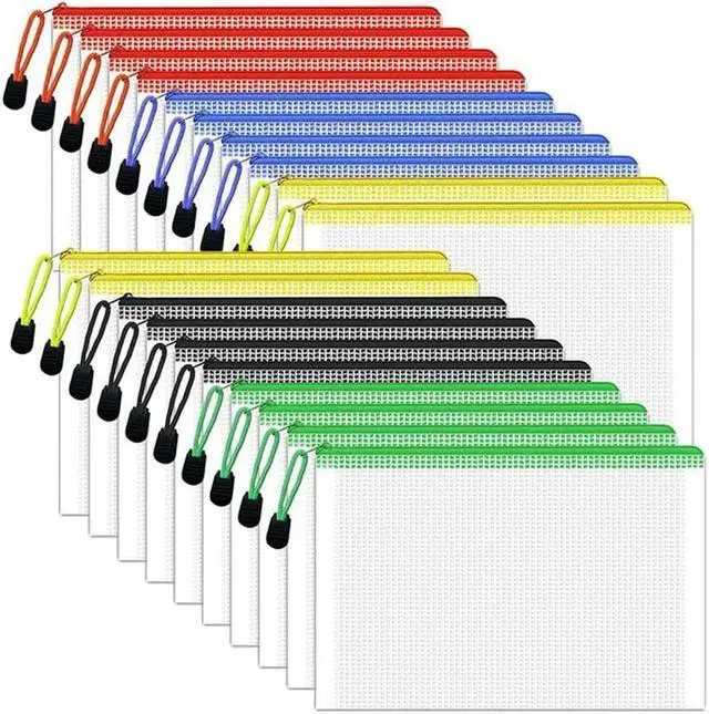 Main image of 20 Piece Waterproof Zipper File Bag A4 Suitable For Storage Of Office Supplies, Cosmetics, Stationery