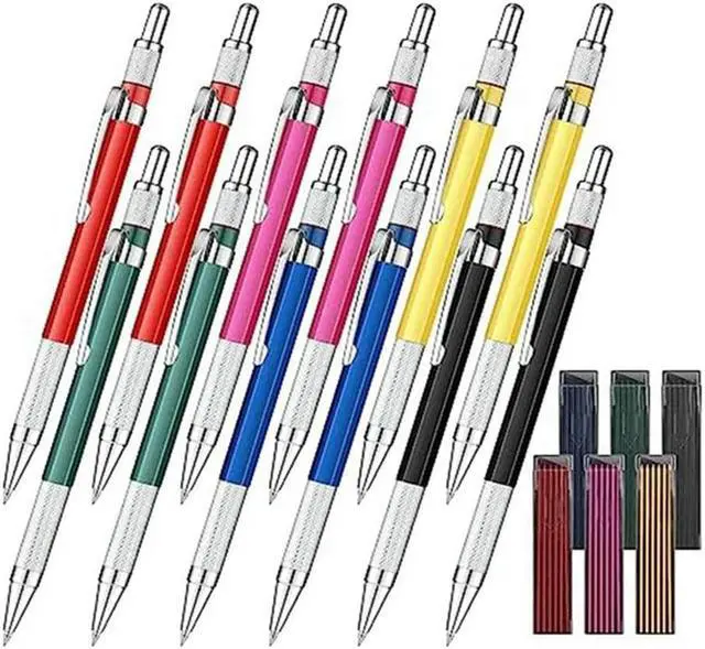 Main image of 12 Pcs Welders Pencil With 6 Boxes Metal Markers For Steel Welding Pen For Tube Pipe