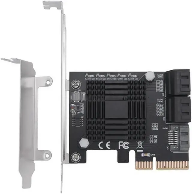 Main image of PCIE To 5-Port SATA III 6 Gbps SATA Controller Expansion Card JMB585 Computer Chassis Adapter Card