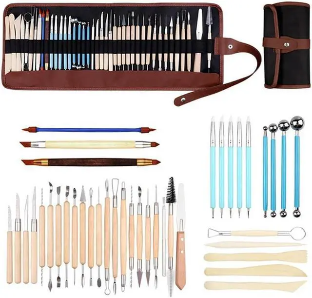 Main image of Clay Tool Set 40-Piece Clay Tool Set Solid Pill Stick Acrylic Nail Pen Wooden Clay Knife Durable
