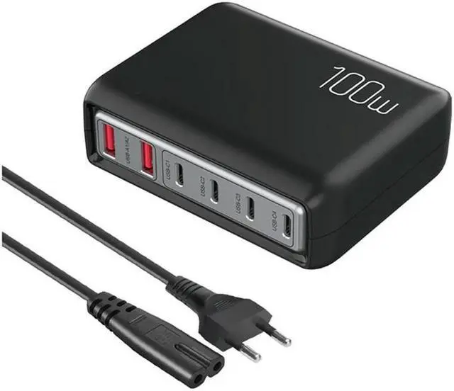 Main image of For 20W Fast Charge Cell Phone Charger Portable 100W Multi-Port Charger with EU Plug,Black