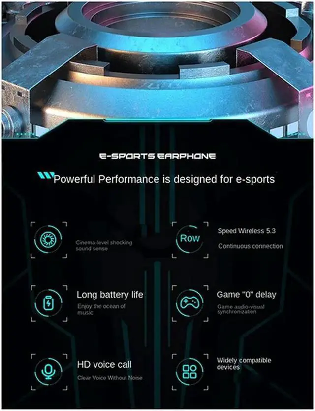 Main image of SP28 Bluetooth 5.3 Wireless TWS Headphones Smart Touch Call Headphones Waterproof Noise Canceling Gaming Headphones