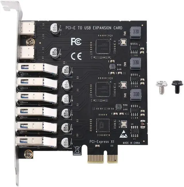 Main image of Portable Desktop USB3.2 Expansion Card 8-Port SATA Adapter Card Pci-E to USB3.2 Type C Riser Card