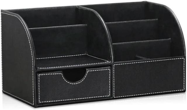 Main image of Office Desk Organizer With Drawer, Desk Organizers And Accessories With Pen Holder Cute Remote Control Holder Black