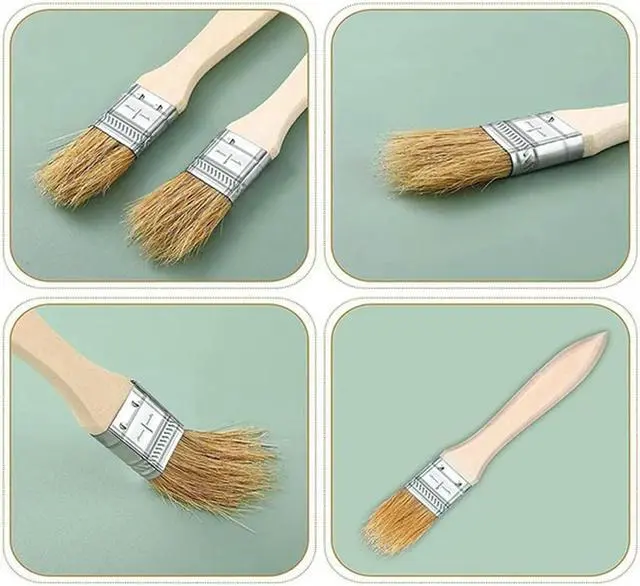 Main image of 100Pcs 1 Inch Chip Paint Brushes Bulk, Small Paint Brush Brick Stain Paintbrushes Bristle Wood For Acrylic Paint, Crafts
