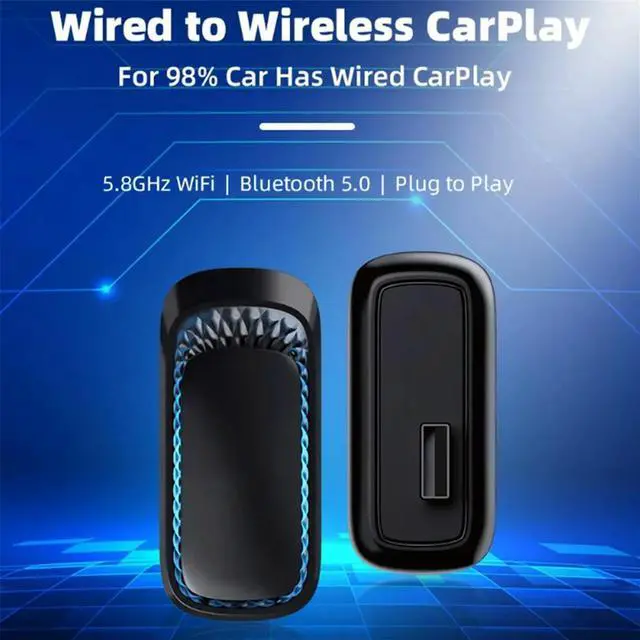 Main image of RGB Colorful Wireless Carplay Dongle Mini Box Plug and Play Connect Bluetooth with Wired for Carplay(Type-c)