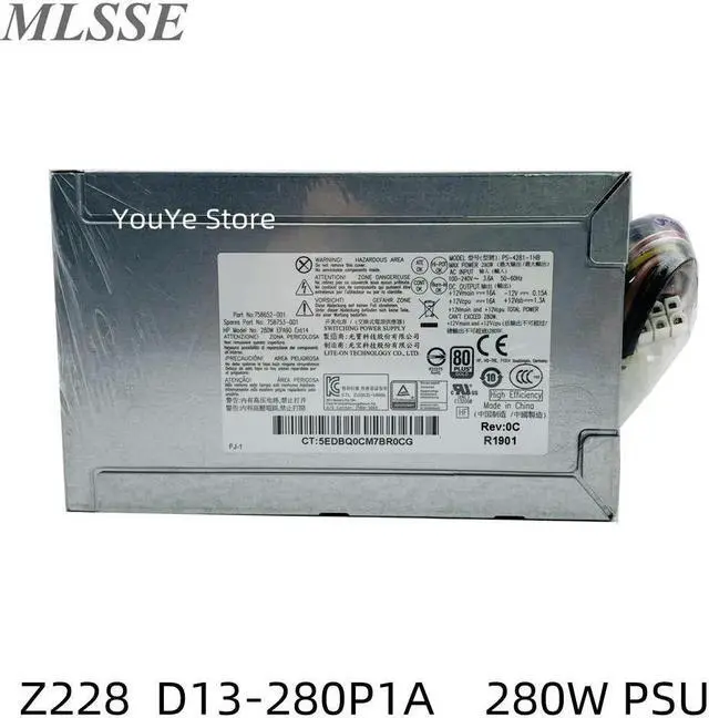 Main image of For Z228 280W Power Supply D13-280P1A DPS-280AB-5/2 A 758652-001 758753-001