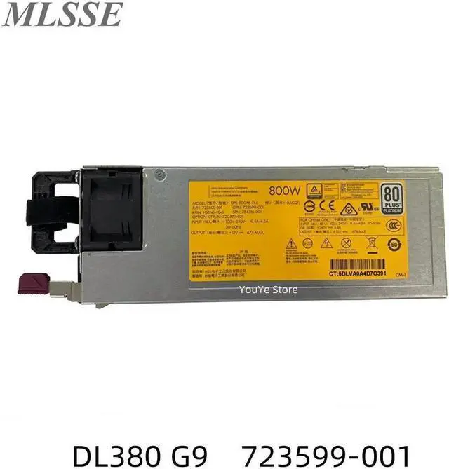 Main image of For DL380 G9 Gen9 Server Power Supply 723600-101 723599-001 754381-001 720479-B21 DPS-800AB-11 A  Tested