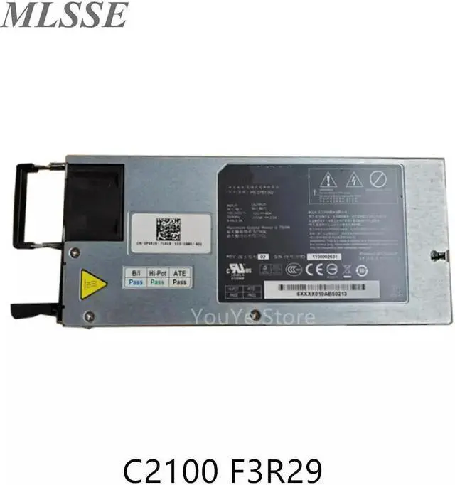 Main image of For C2100 F3R29 750W Server Power Supply PS-2751-5Q CN-0F3R29 0F3R29 F3R29